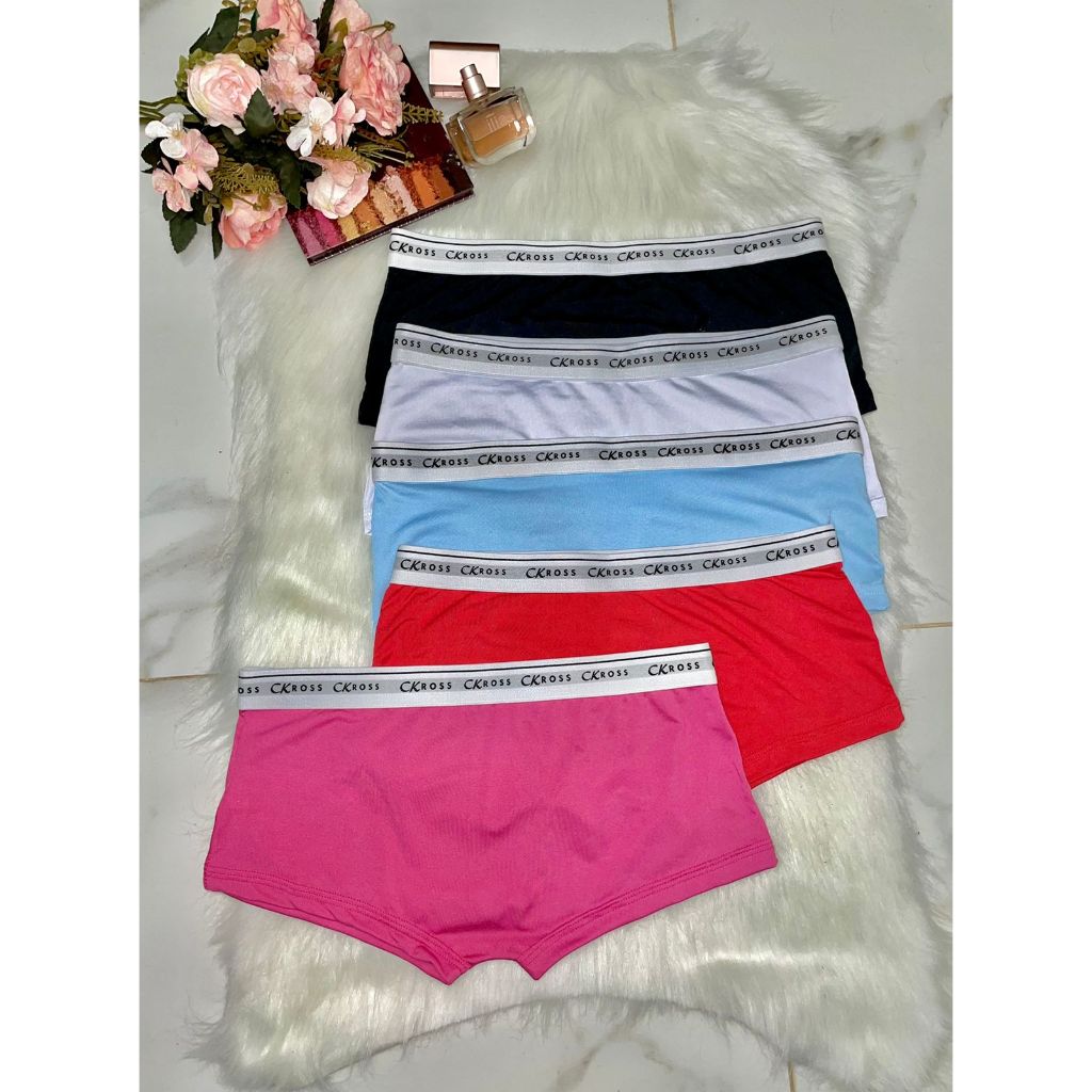 Kit 5 Calcinha Box Feminina Shortinho Confortável Lisa Básica Adulta