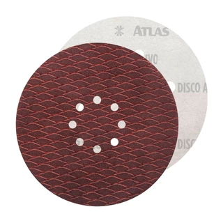 Disco Lixa Abrasiva Em Papel 8 Furos 225mm Atlas Grãos