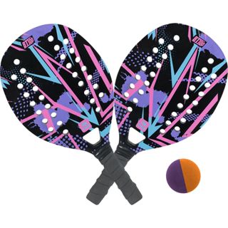 Raquete de Beach Tennis com Bolinha Madeira Naval Kit Praia Tenis de Praia BT100