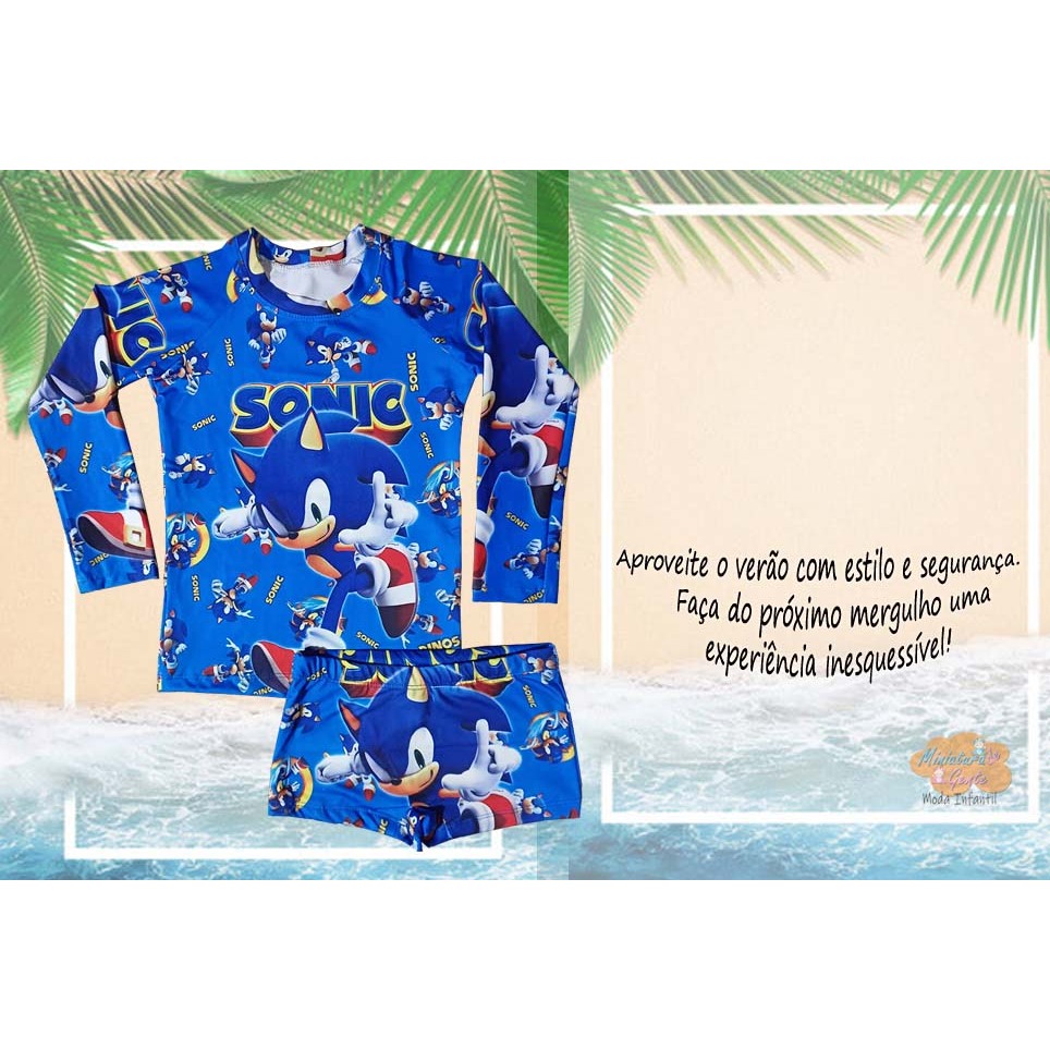 Conjunto Uv50+ Original Infantil Praia Roblox