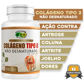 Colágeno Tipo 2 Não Desnaturado Natuforme 120 cápsulas para Articulação Cartilagem Joelho Juntas