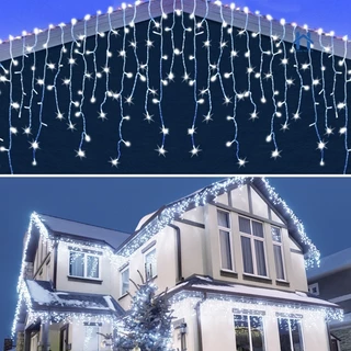 Cascata Natal 200 Lâmpadas Led 8 funções ou Fixo e 5 metros Pisca Pisca