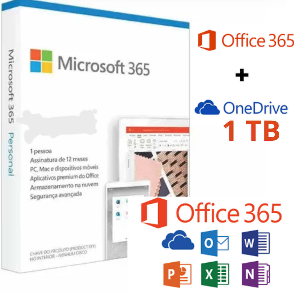 Office 365 PC e MAC Licença Anual Até 5 dispositivos Ativação Online Envio imediato A Pronta Entrega!
