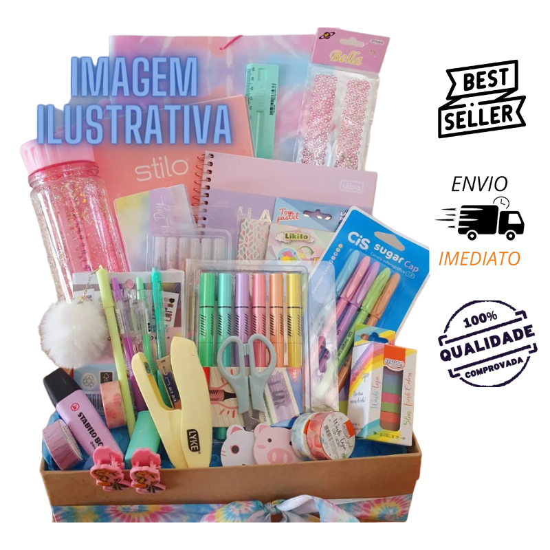 Kit Papelaria Fofa Itens Material Escolar