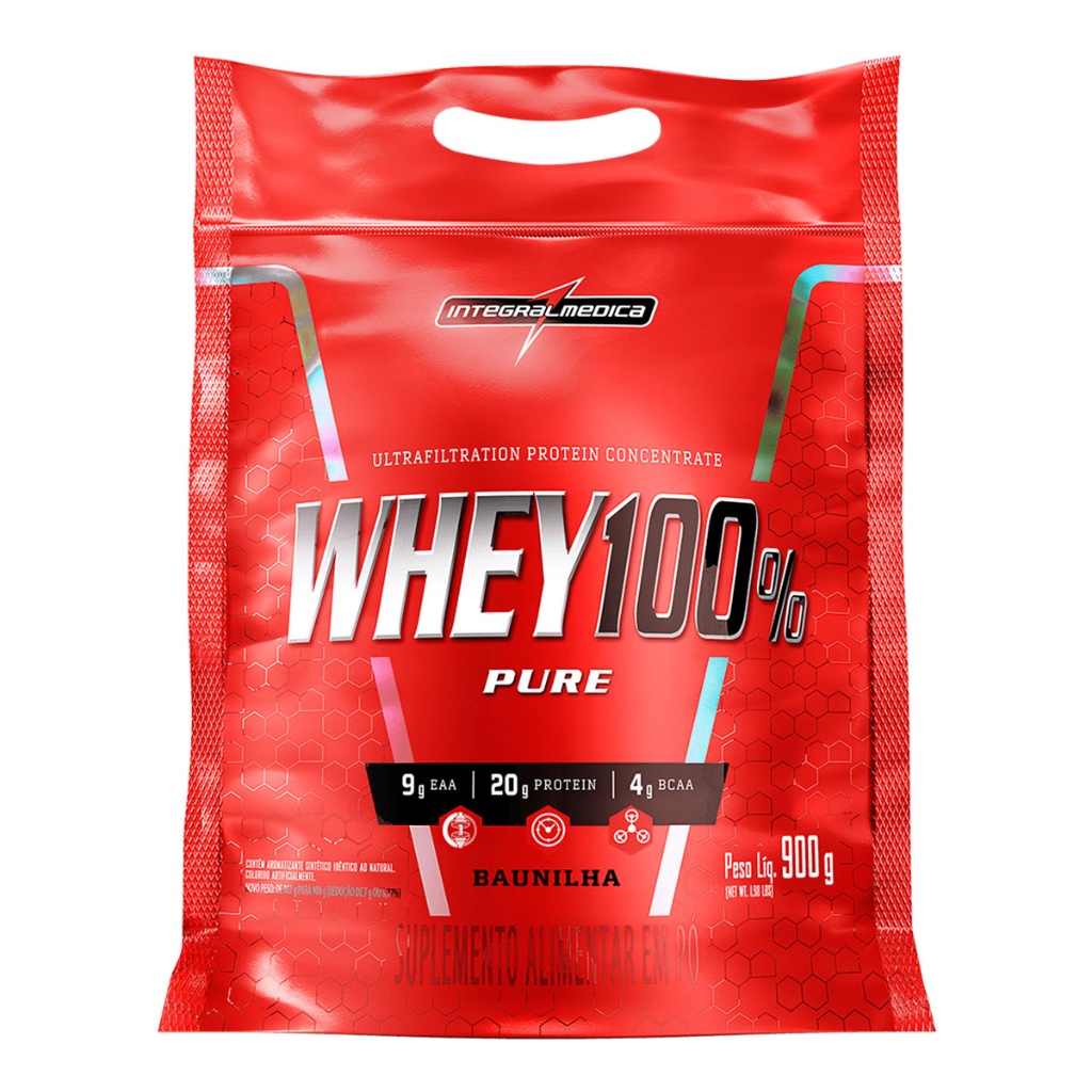 Whey 100% Pure Integralmedica 900g – 100% Whey Protein Concentrado