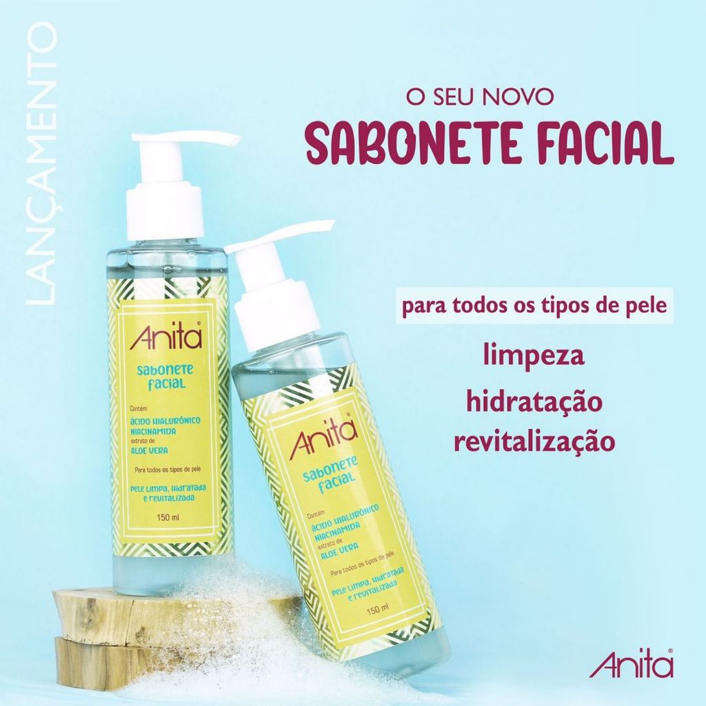 Sabonete Líquido Facial Anita - Limpra Hidrata Revitaliza