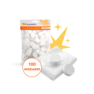 Kit 100 Toalha Desidratada Comprimido Compacta Descartável Multiuso 20x25cm Gianini's