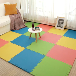 Kit 20 Tapete Infantil EVA Grande Bebe Criança 50x50x2cm 20mm (5m²) + 40 Bordas de Acabamento