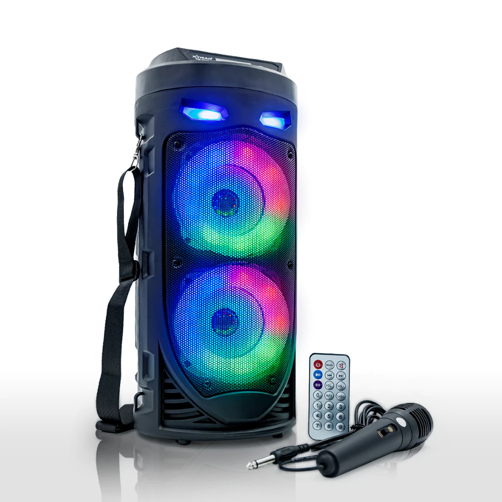 Caixa de Som Bluetooth Portátil Grande Com Microfone+Controle Remoto Multimídia Tws Led Rgb FM Xtrad