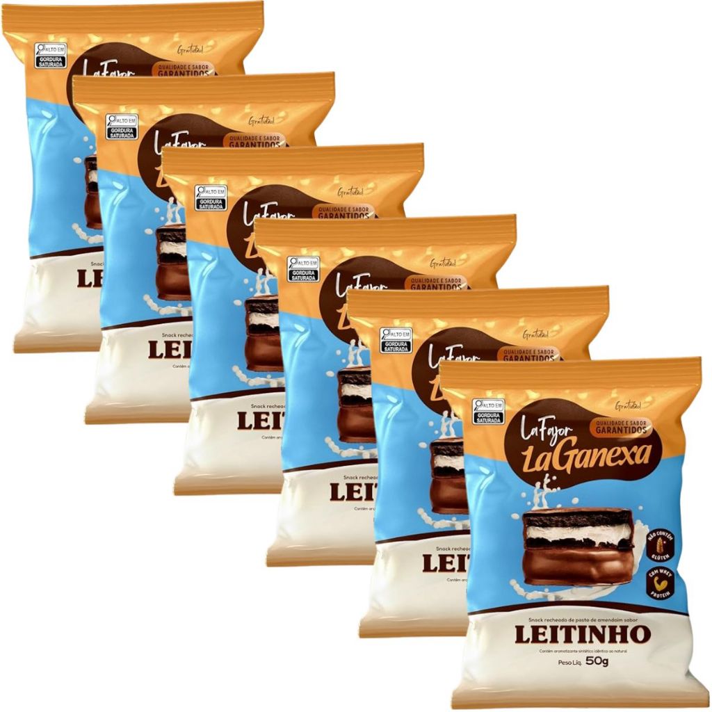Kit 6 La Fajor 50g Recheio De Pasta De Amendoim Leitinho C/ Whey Protein – La Ganexa