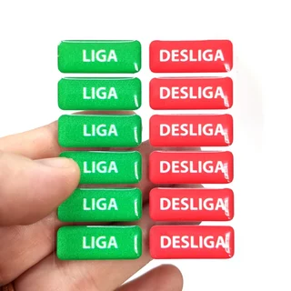Etiqueta Para Identificação de Equipamentos Liga Desliga - Kit 12 peças