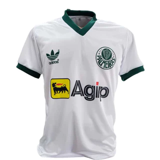 Camisa retrô ALVI-VERDE AGIP 1986 (BRANCA)