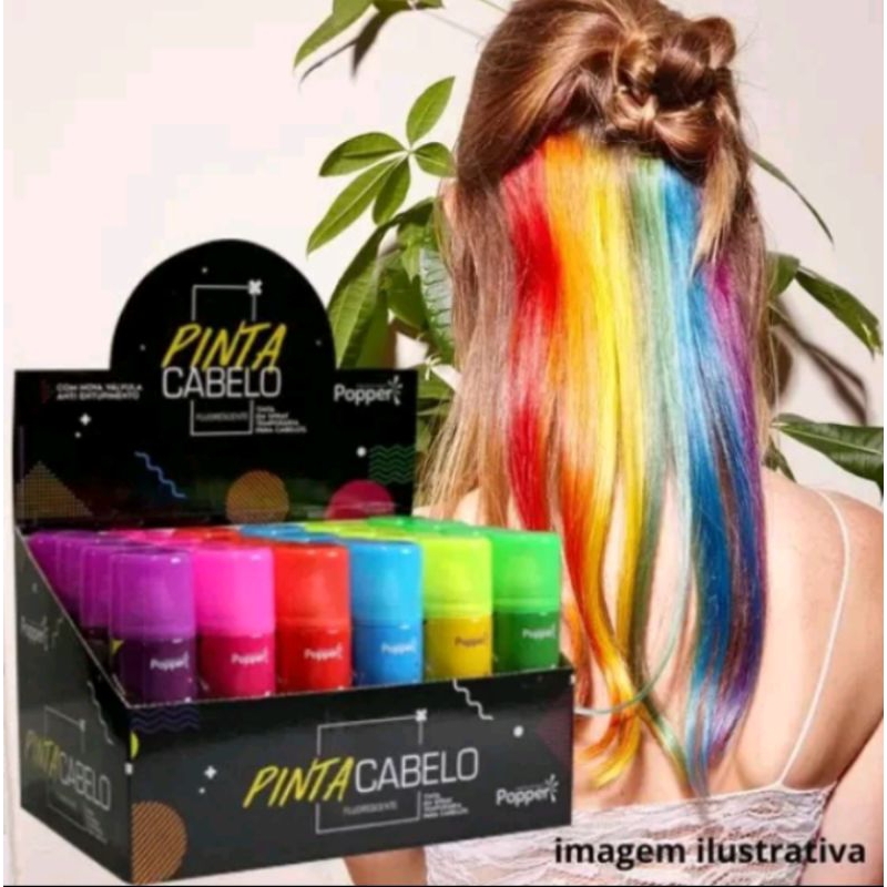 Tinta Spray para Cabelo Neon Colorido Fluor Temporária 135mL - Apollo Festas