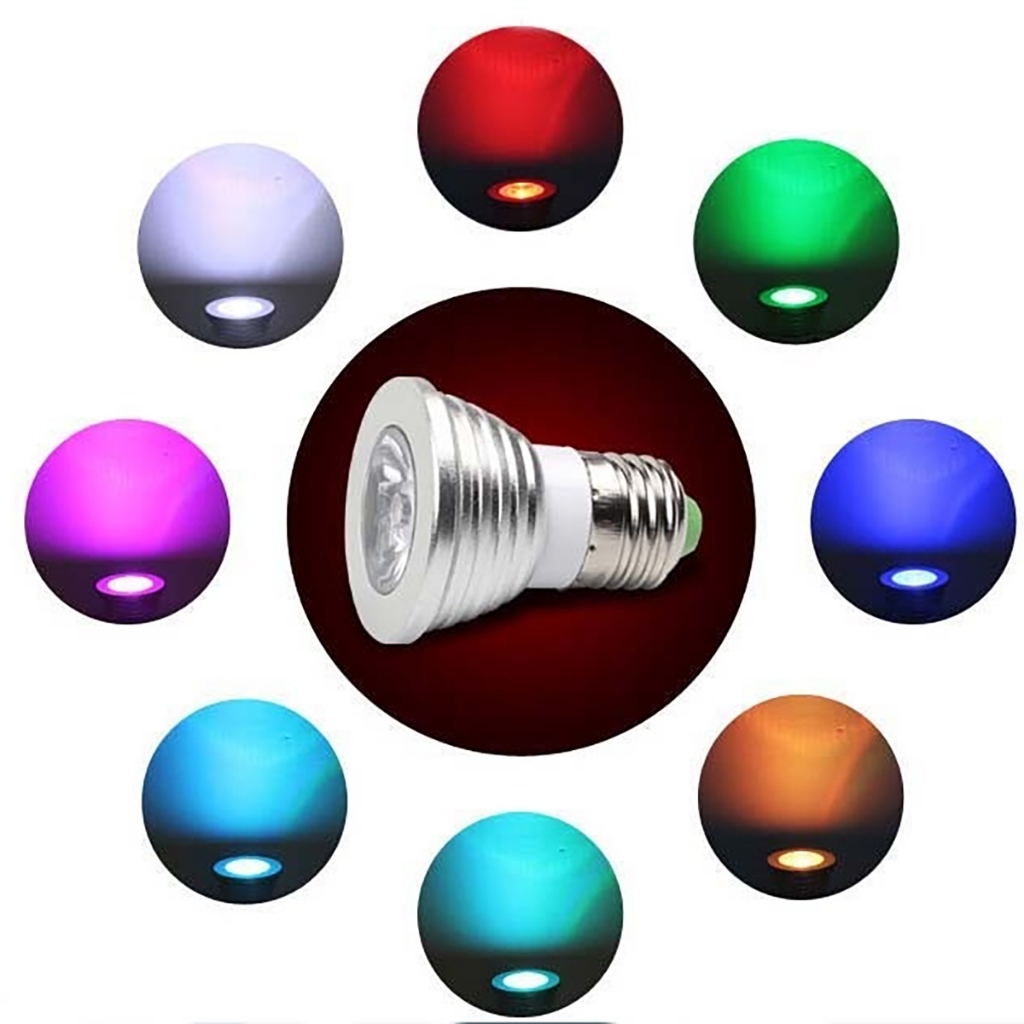 Lâmpada Led Rgb 16 Cores Bulbo 10w ou Dicróica 5w Bivolt E27 Com ...