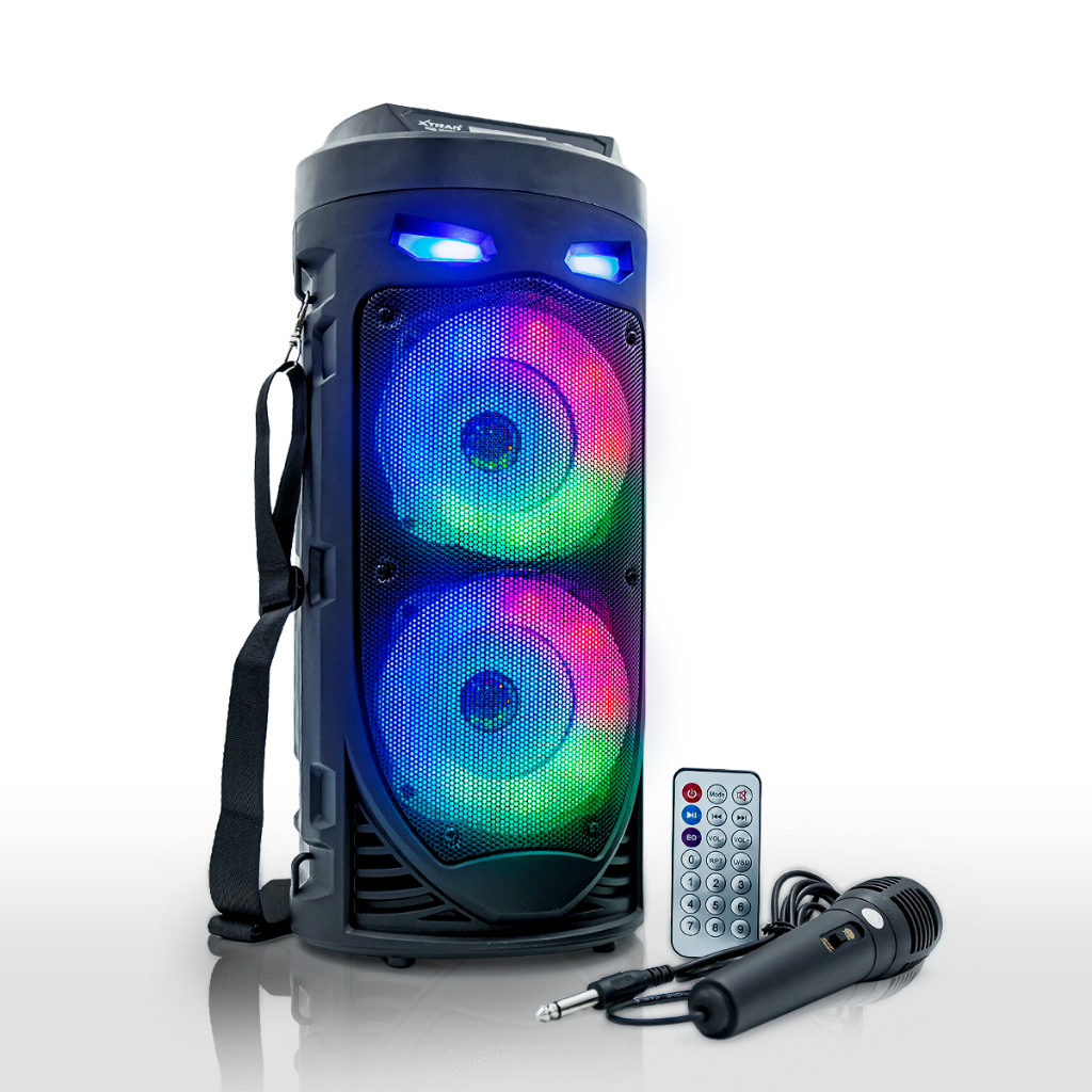 Caixa de som Bluetooth Portátil Com Microfone E Controle Remoto Multimídia Tws Led Rgb FM