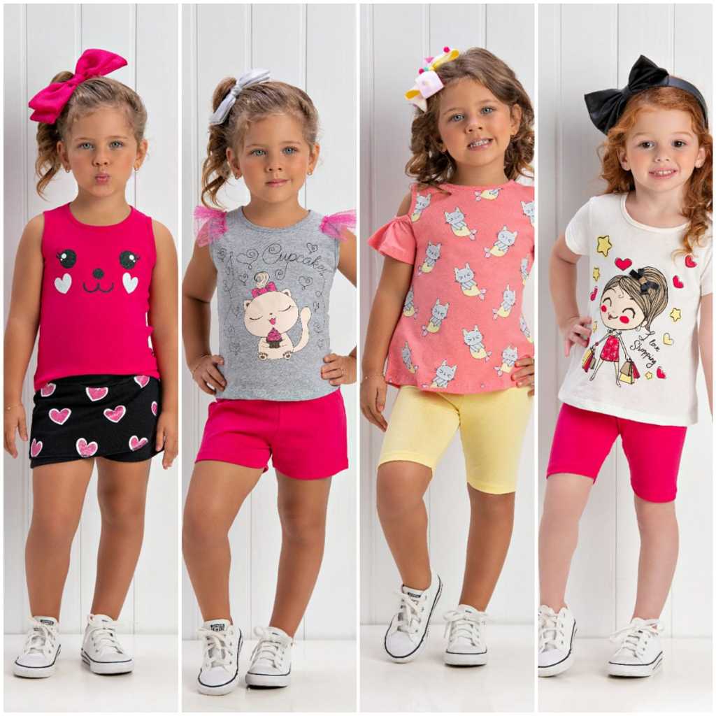 Conjunto Infantil de Menina Top e Short - Etiqueta Kids