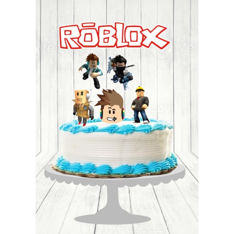 Topo para bolo Personalizado para Festa, Topper Cake (Roblox)