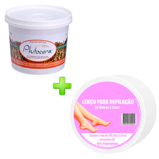 Kit Tnt para Depilação 50m x 7,5 cm e Cera 1kg Phitocera Egípicia Hipoalergenica