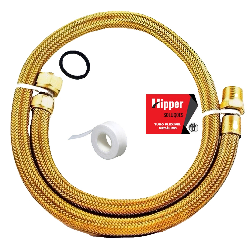Mangueira Cobre 80cm Nbr 14177 Instalação Gás Gn Ou Glp
