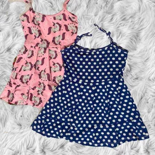 Kit Vestido Com 2 Unidades Estampado Moda Infantil Suplex Tendência Verão
