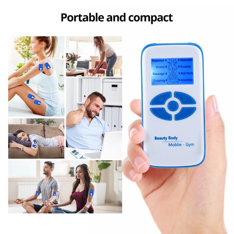 Aparelho De Fisioterapia Portátil Choque Elétrico Acupuntura 8 Modos E 15 Niveis