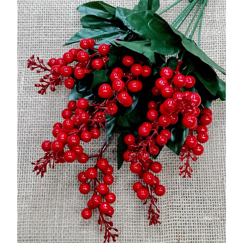 Azevinho Artificial 1 Amarrado com 6 Unidades Enfeite Decoracao