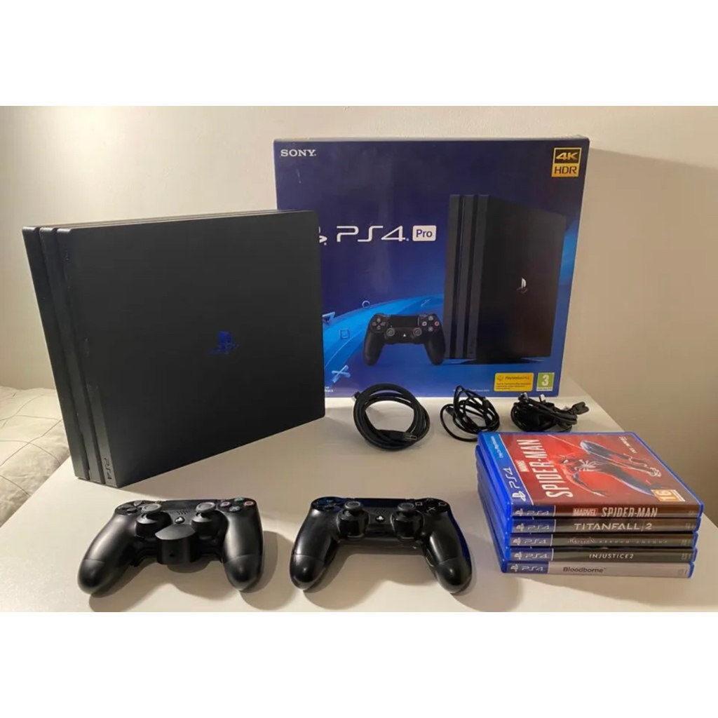 Playstation 4 Ps4 Pro 1tb Cuh 7016b + Controle Original + 2 Jogos