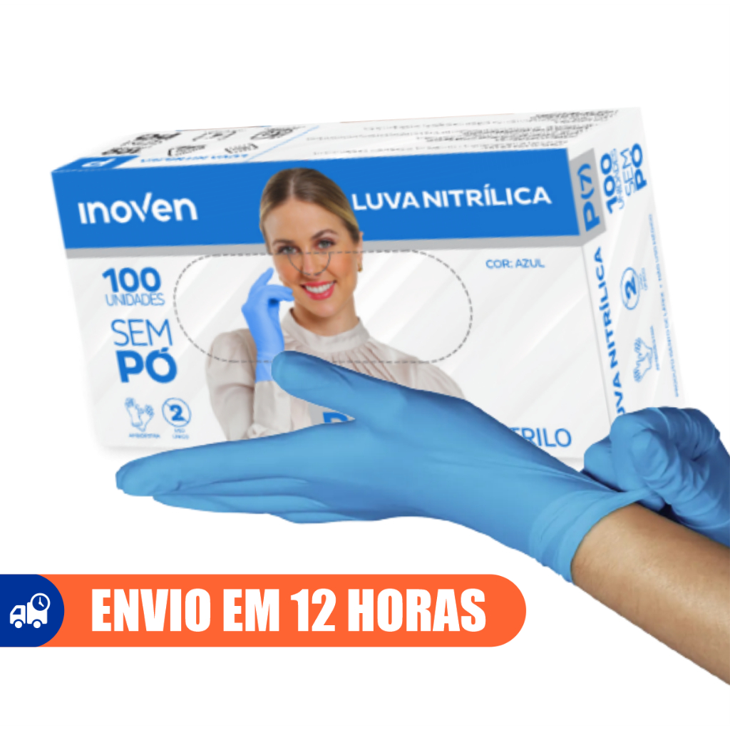 Luva Nitrílica Azul Blue Kit 1000un 10 Caixas Sem Pó Inoven | Shopee Brasil