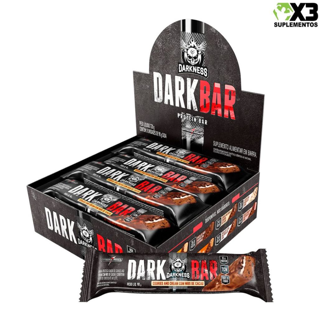 Dark Bar Whey Cookies cx/8un Darkness Barra de Proteína