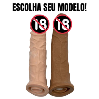 Capa Peniana Realísta Com Escrotal Em Cyberskin 20cm Anel
