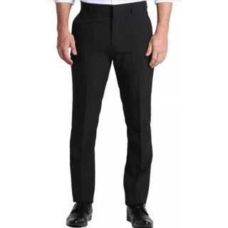 Calça Formal De Escritório Para Homens Fato Não Esticável Slim Fit Casual  Longa Preta