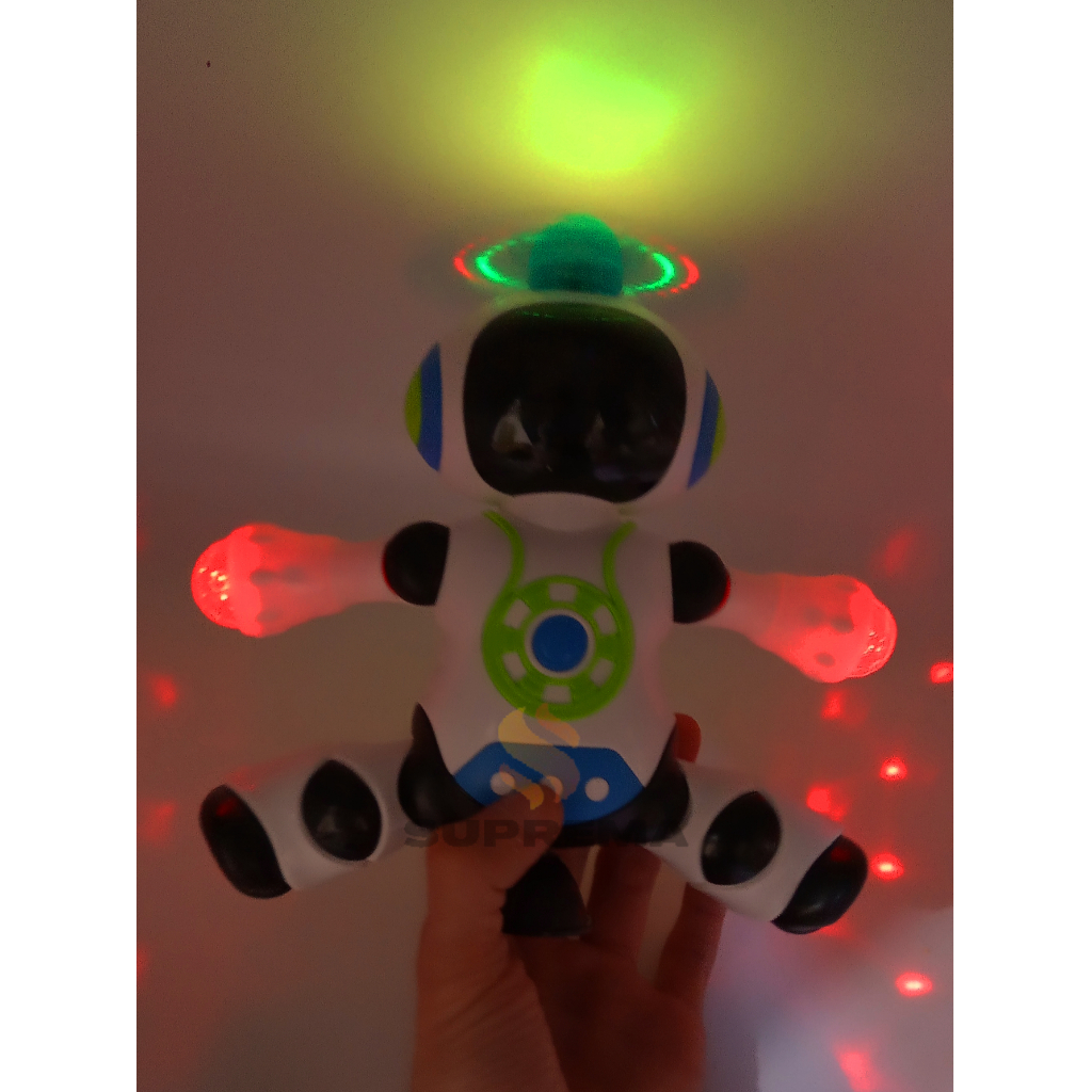 Mini Robô Cóptero Dançante Com Hélice Luzes E Sons Movimentos Giratórios  360º Com Música Presente Meninos e Meninas Crianças Cor Branca LINHA  PREMIUM SYANG