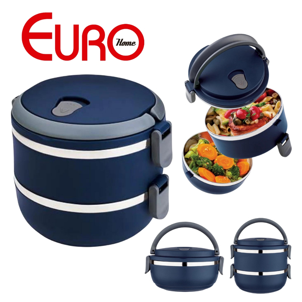 Marmita Dupla Aço Inox Vedação Térmica 2 Compartimentos Box