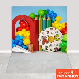 Fundo Fotográfico Formatura ABC Balões Coloridos Em Tecido FFC-888