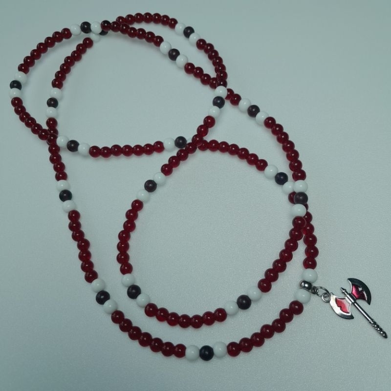 Guia de Xangô em Pedras Naturais Jaspe Brechado e Cristal Vermelho / Umbanda- Candomblé