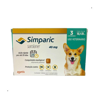 Simparic 120mg (40,1kg/60kg) c/ 1comp - Zoetis - Antipulga e