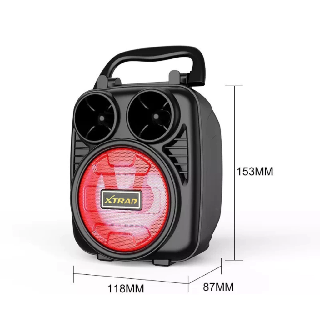 Detalhe dos botões e entradas da caixa de som