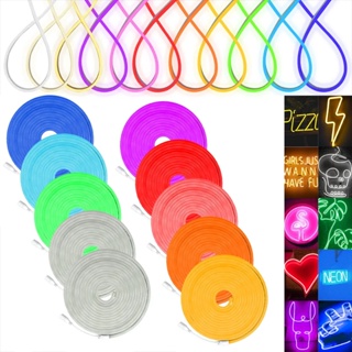 Fita de Led Mangueira Neon 5 Metros Corte 2.5cm Flex 12v Alto Brilho - Varias Cores, Com ou