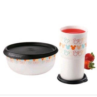 Kit Copo com tampa e Toque Mágico 550 ML Mickey