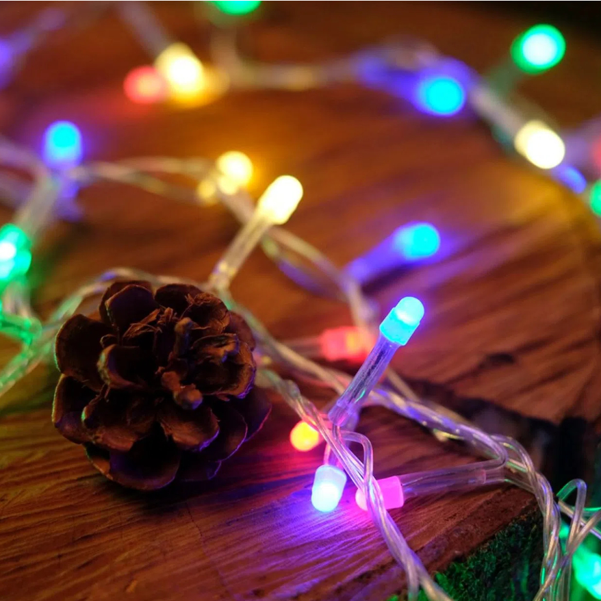Varal Pisca Pisca 100 LEDs Coloridos de 9 Metros com 8 funções - 127v ...