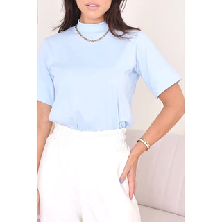 TSHIRT BASICA FEMININA GOLA ALTA 100% ALGODÃO