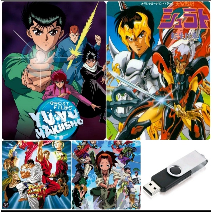 Pen Drive Cavalheiros do Zodiaco + Yu Yu Hakusho - Completos em Mp4