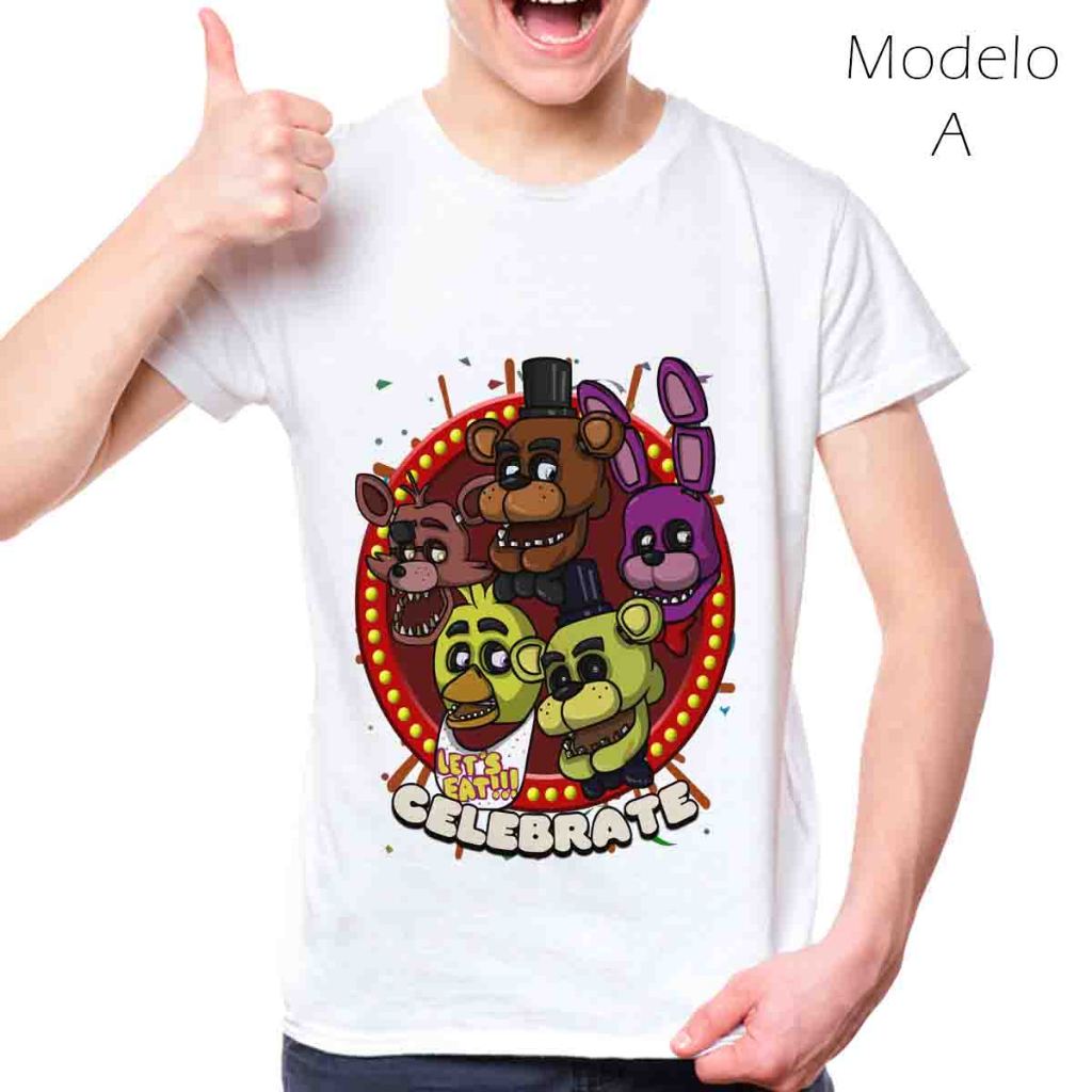 Camiseta Five Nights at Freddy Foxy Fnaf Infantil Adulto