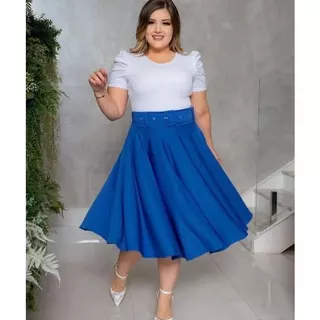 Saia Gode Rodada Midi Com Bolso