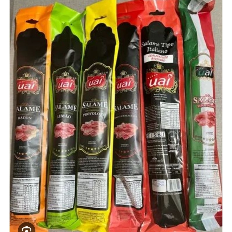 Salame Tipo Italiano Recheado Defumado - Varios Sabores - Uai