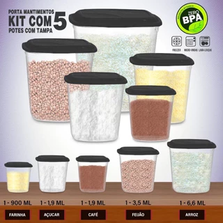 Kit Porta Mantimentos Com 5 Peças Uninjet
