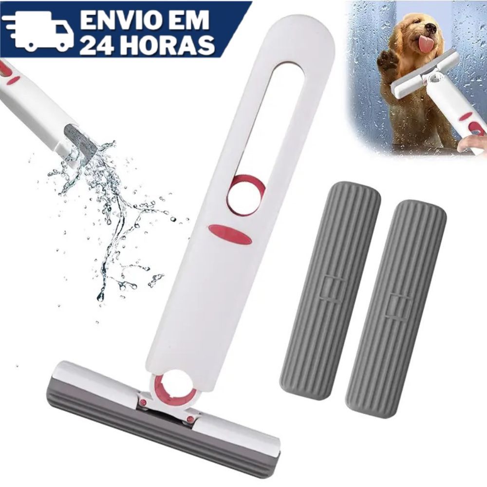 Mini Esfregão Mop Absorvente Auto-Squeeze Limpeza Retratil