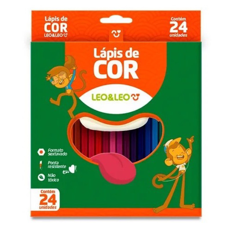 Lápis De Cor Pintar Colorir Leo & Leo Eco 24 Cores