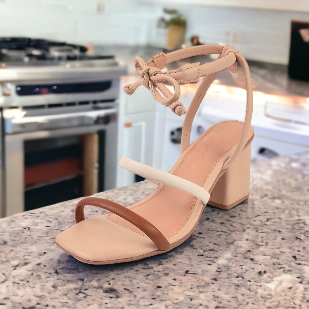 Sandália Salto Grosso Sandalia Dourada Para Madrinha De Casamento