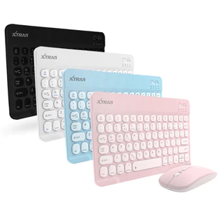 Kit Teclado E Mouse Bluetooth Ultrafino Design Elegante Compacto Compatível Celular Tablet Pc Notebook Recarregável Xtrad HK-8880 em Oferta na Shopee